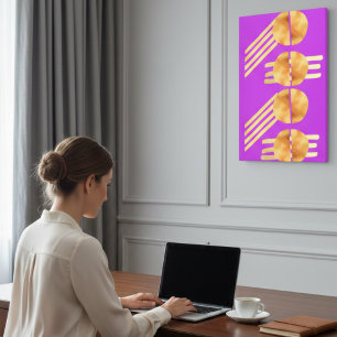 Moderne geometrische abstrakte Orchidee im Stil de Leinwanddruck