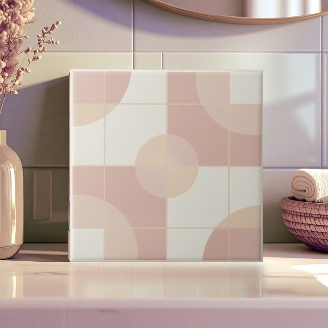 Moderne geometrische abstrakte Pat#10 Roségold ID1 Fliese (Von Creator hochgeladen)