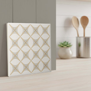 Moderne geometrische abstrakte Pat#18 Greige ID119 Fliese