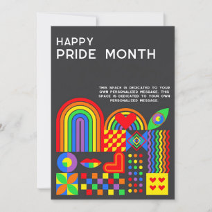 Moderne geometrische abstrakte Pride-Monat-Regenbo Feiertagskarte