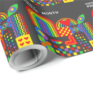 Moderne geometrische abstrakte Pride-Monat-Regenbo Geschenkpapier