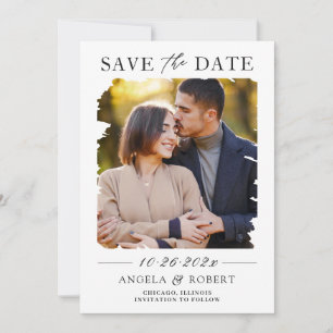 Moderne geometrische abstrakte Rahmen mit Pinselst Save The Date