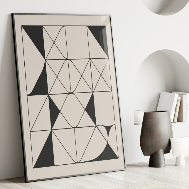Moderne geometrische Abstrakte Schwarz-Weiß-Kunst Poster (Von Creator hochgeladen)