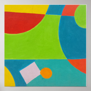 Moderne geometrische abstrakte Wandkunst Quadratis Poster