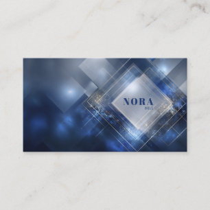Moderne Geometrische Abstraktion Blau Gold Silber Visitenkarte