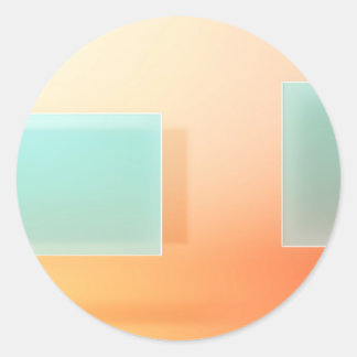 Moderne geometrische Abstraktion mit Pfirsich und Runder Aufkleber
