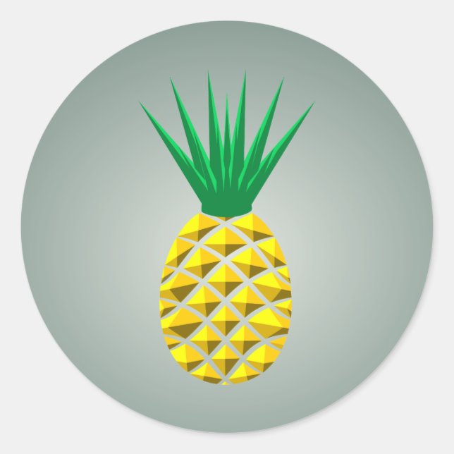 Moderne geometrische Ananas Runder Aufkleber (Vorderseite)