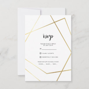 Moderne geometrische Auswahl an Hochzeitsmahlzeite RSVP Karte