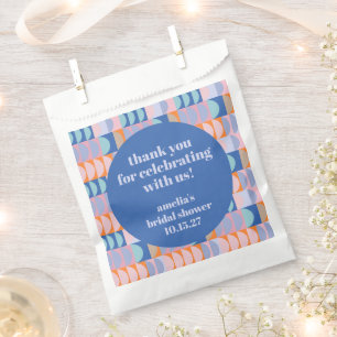 Moderne geometrische blaue individuelle Hochzeitsd Geschenktütchen
