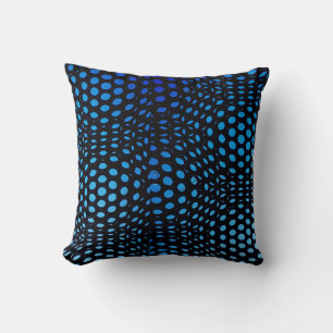 Moderne geometrische blaue Punktmuster Kissen