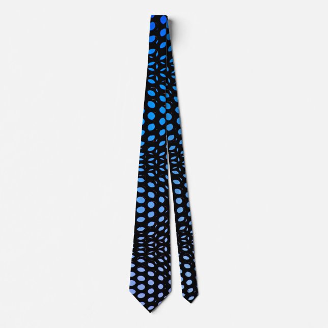 Moderne geometrische blaue Punktmuster  Krawatte (Vorderseite)