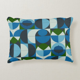 Moderne geometrische blaue und grüne Abstraktion Dekokissen