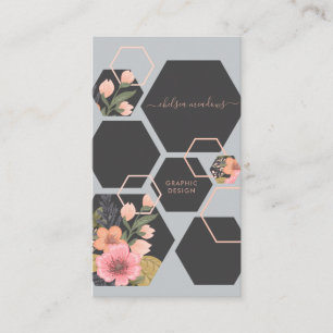 Moderne geometrische Blume Honey Comb Visitenkarte