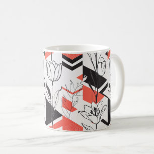 Moderne geometrische Blumengegensätze Kaffeetasse