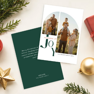 Moderne geometrische Bogen-Foto-Collage-Weihnachts Feiertagskarte