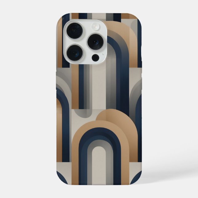 Moderne geometrische Bögen Wiederbelebung Retro Ar iPhone Hülle (Rückseite)