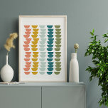 Moderne geometrische Bowls-Design in Erdtönen Poster<br><div class="desc">Ein lustiges,  modernes geometrisches Muster von Reihen von Halbkreisen,  die an Küchenschüsseln erinnern - in einer schönen Farbpalette von Blau,  aquamarin,  Korallen und Salbei grün.</div>