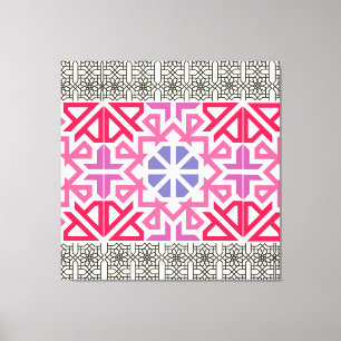 Moderne geometrische bunte Boho-Muster Leinwanddruck