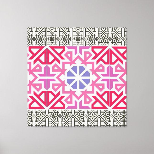Moderne geometrische bunte Boho-Muster Leinwanddruck (Vorderseite)