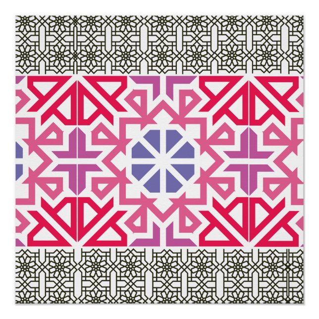 Moderne geometrische bunte Boho-Muster Poster (Vorderseite)
