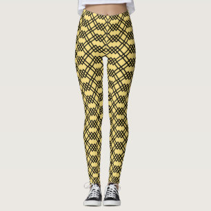 Moderne geometrische Butter Gelb und Schwarz Leggings