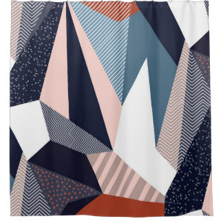 Moderne geometrische Collage, nahtloses Muster. Duschvorhang