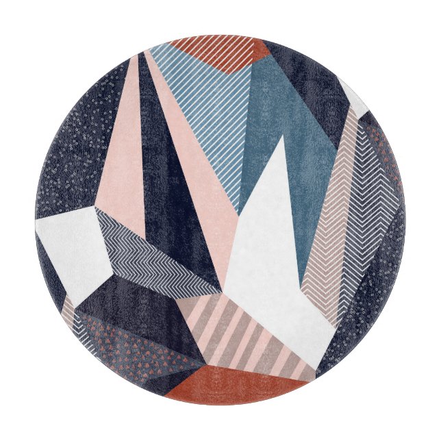 Moderne geometrische Collage, nahtloses Muster. Schneidebrett (Vorderseite)