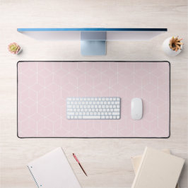 Moderne geometrische Cubes Blush Pink Schreibtischunterlage