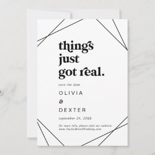 Moderne geometrische Dinge Got einfach real Save The Date