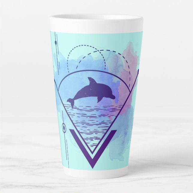 Moderne geometrische Dolphin Milchtasse (Vorderseite)
