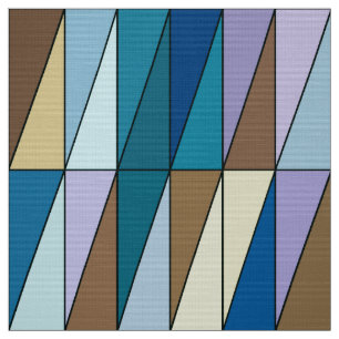 Moderne geometrische Dreiecke, Blau und Kaffeebrot Stoff