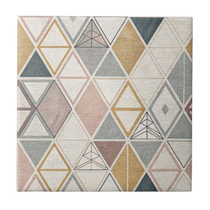 Moderne geometrische Dreiecke und Diamanten abstra Fliese