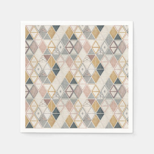 Moderne geometrische Dreiecke und Diamanten abstra Serviette