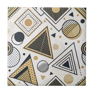 Moderne geometrische Dreiecke und Kreise Musterkun Fliese