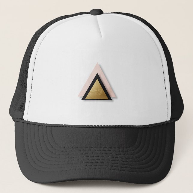 Moderne geometrische Dreiecks-Trucker-Mütze – Mini Truckerkappe (Vorderseite)