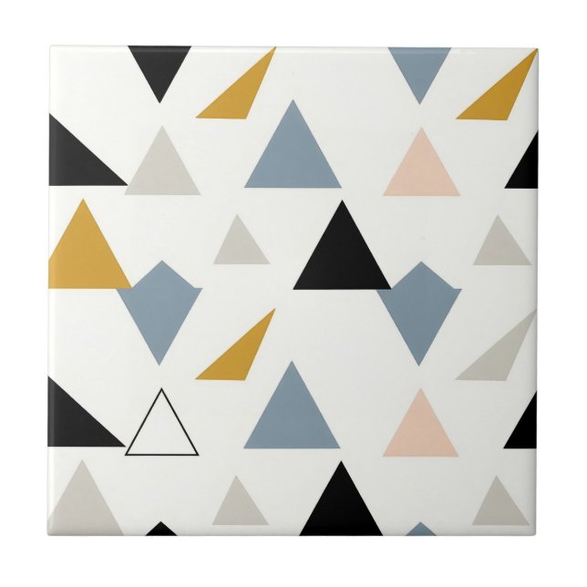 Moderne geometrische Dreiecksstruktur Fliese (Vorderseite)