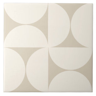 Moderne geometrische Elegante Beige Semi-Kreise Ti Fliese