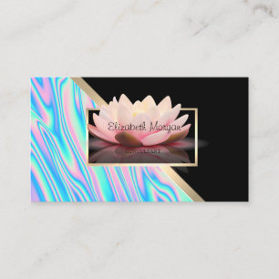 Moderne geometrische, elegante Lotus Holographie Visitenkarte