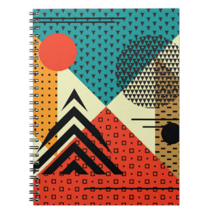 Moderne geometrische Elemente, Retro-Stil. Notizblock