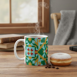 Moderne geometrische Erdtöne-Muster-Keramik-Kaffee Kaffeetasse