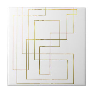 Moderne geometrische falsche Goldlinien-Keramikfli Fliese