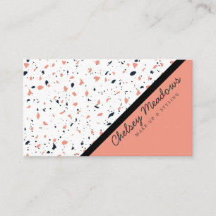 Moderne geometrische Farbblock-Terrazzo Visitenkarte