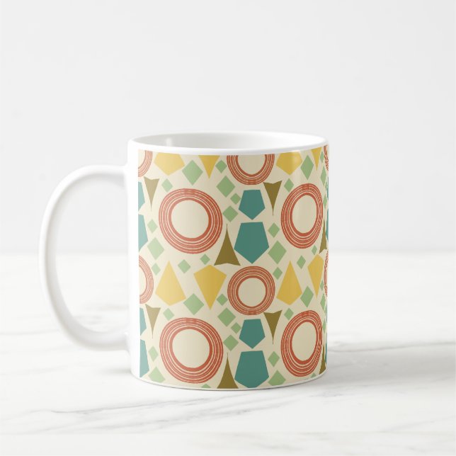 Moderne geometrische Farbe des Mitteljahrhunderts Kaffeetasse (Links)