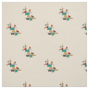 Moderne geometrische Farbe des Mitteljahrhunderts Stoff