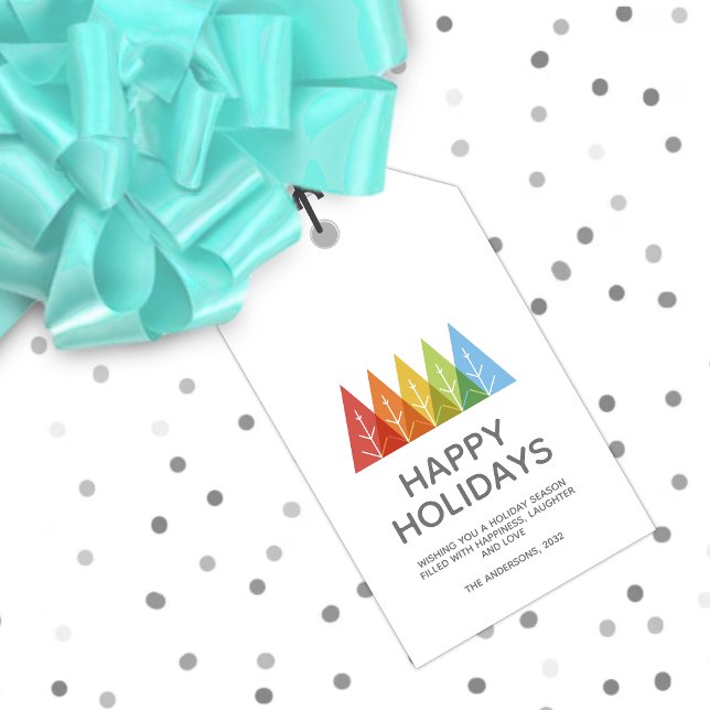 Moderne geometrische Farbe überschneidet Weihnacht Geschenkanhänger (Von Creator hochgeladen)