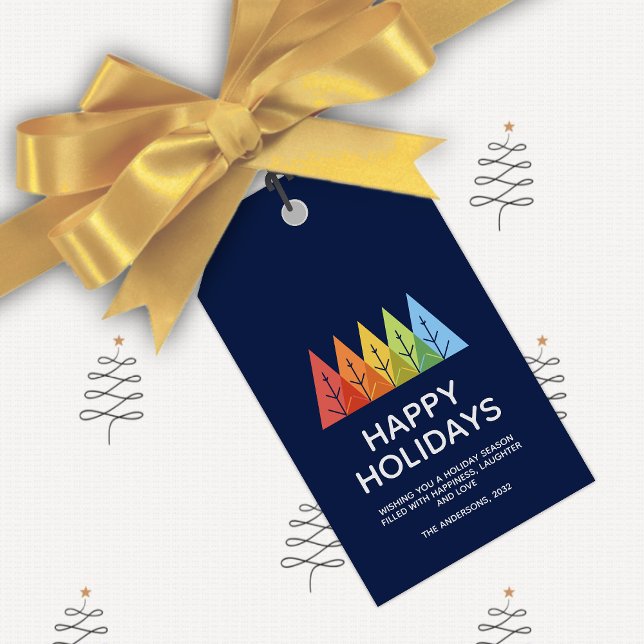 Moderne geometrische Farbe überschneidet Weihnacht Geschenkanhänger (Von Creator hochgeladen)