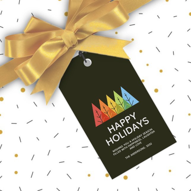 Moderne geometrische Farbe überschneidet Weihnacht Geschenkanhänger (Von Creator hochgeladen)