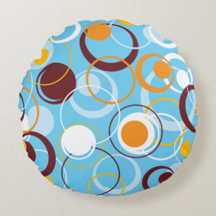 Moderne geometrische Farbkreise Gestaltungsmuster Rundes Kissen