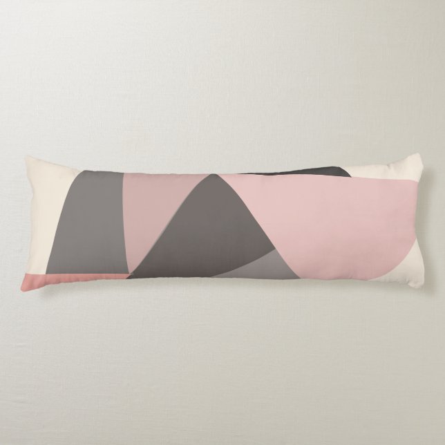 Moderne geometrische Formen aus rosa und grauem Mi Seitenschläferkissen (Vorderseite)