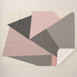 Moderne geometrische Formen aus rosa und grauem Mi Sherpadecke